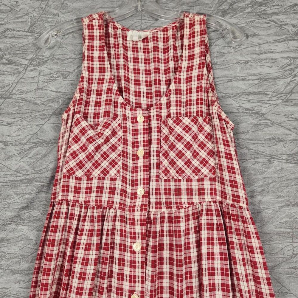 Moda Int'l Women's Maxi Dress Red/White Size 12 L Cottage Coquette Retro Hippie